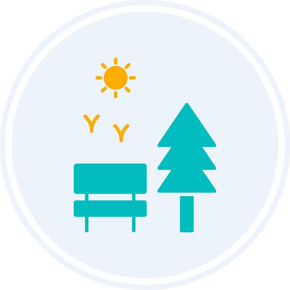Park Glyph Two Colour Circle Icon vector