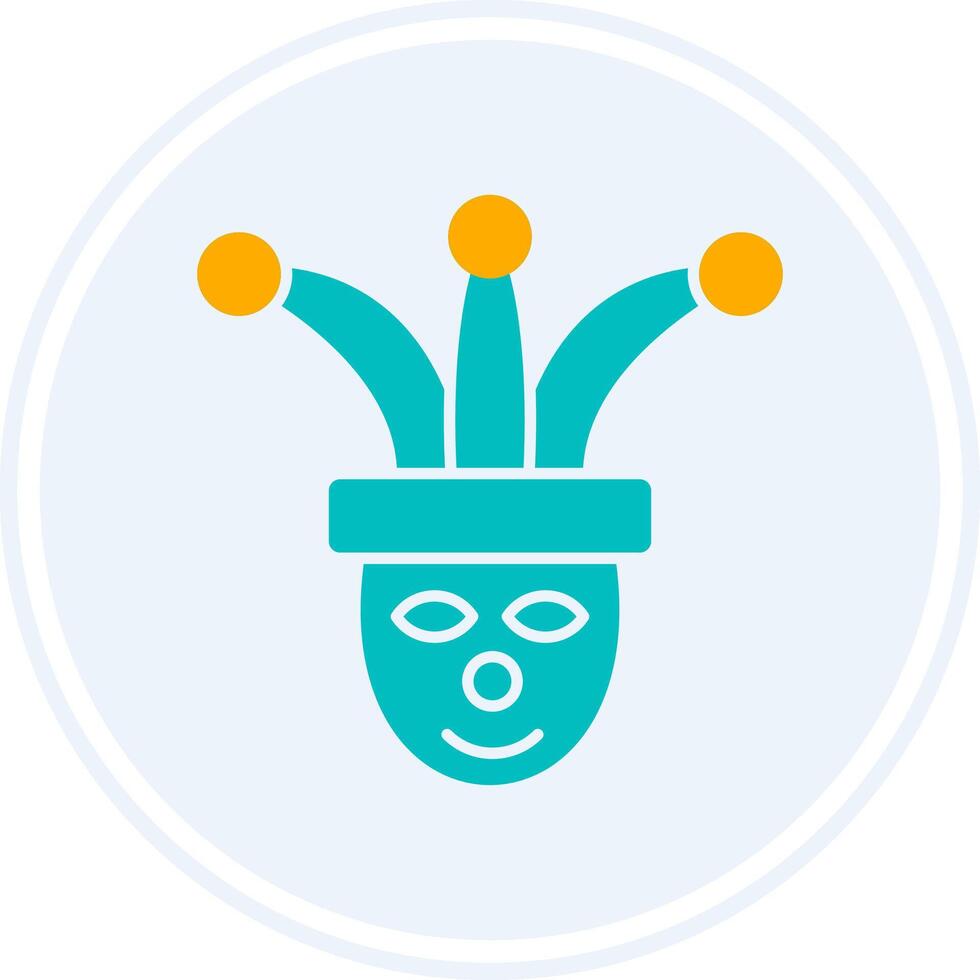 Jester Glyph Two Colour Circle Icon vector