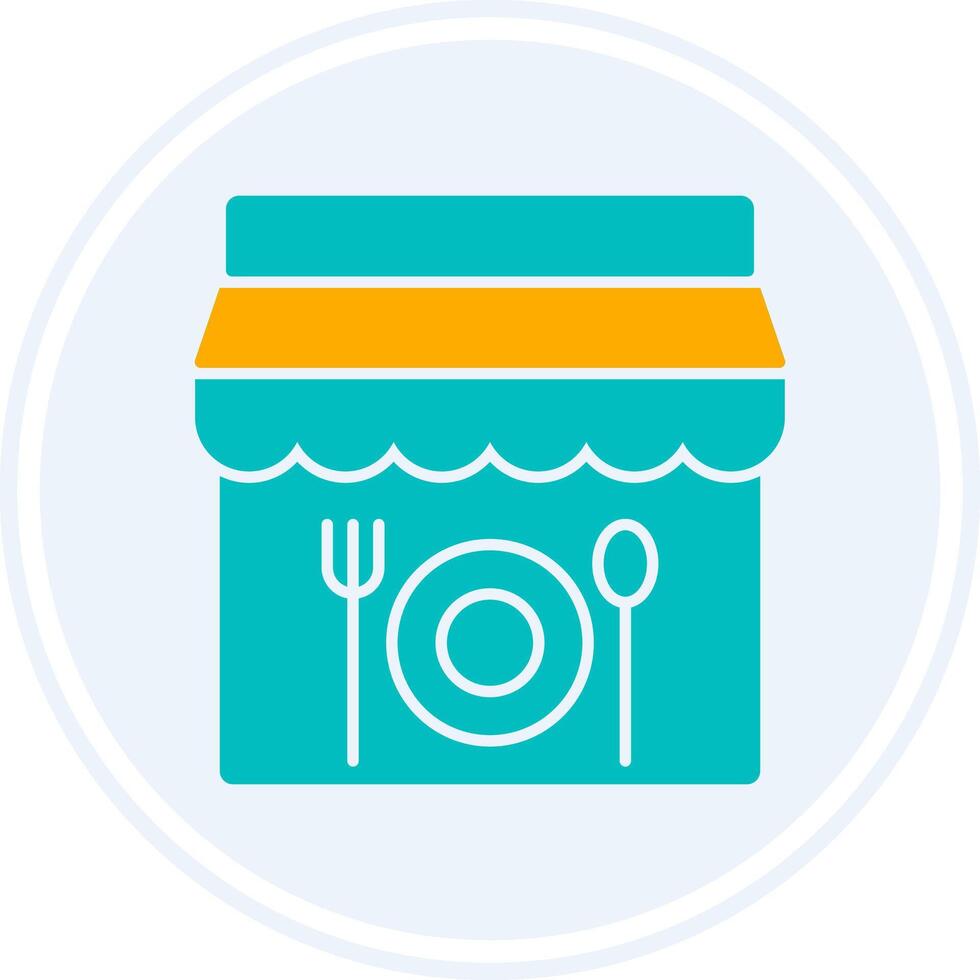 Restaurant Glyph Two Colour Circle Icon vector