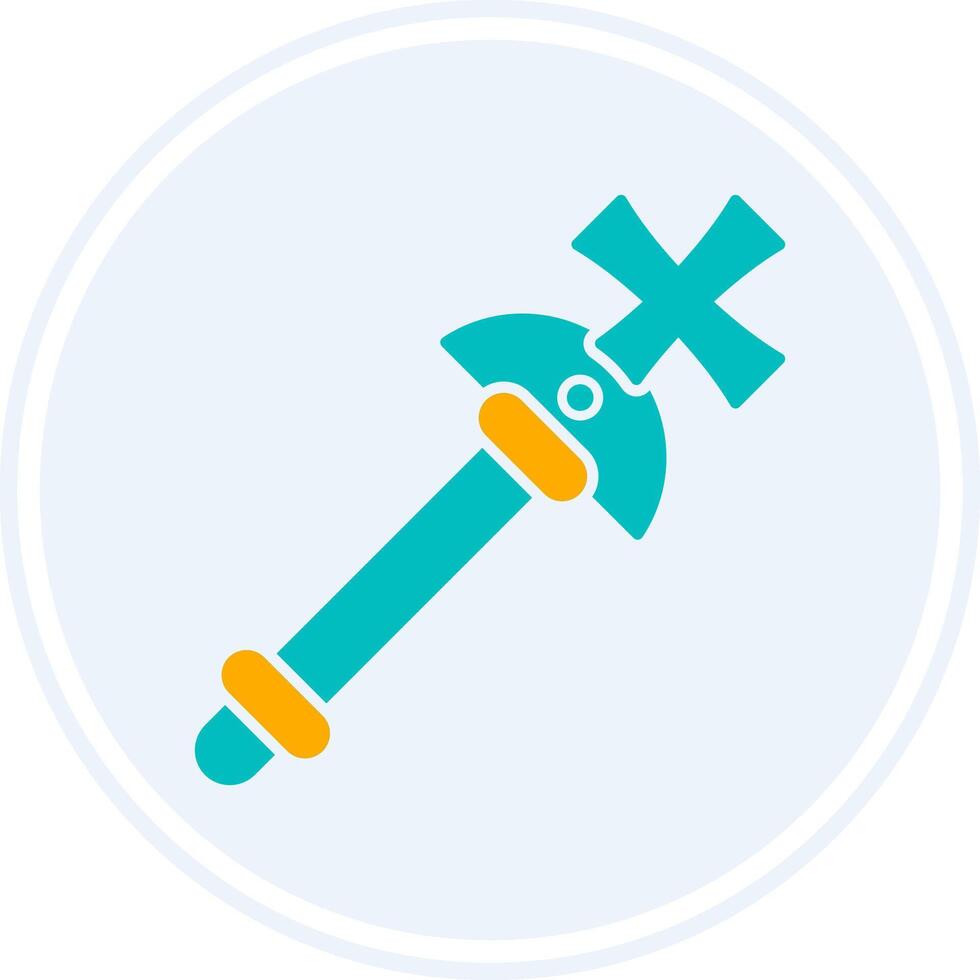 Scepter Glyph Two Colour Circle Icon vector