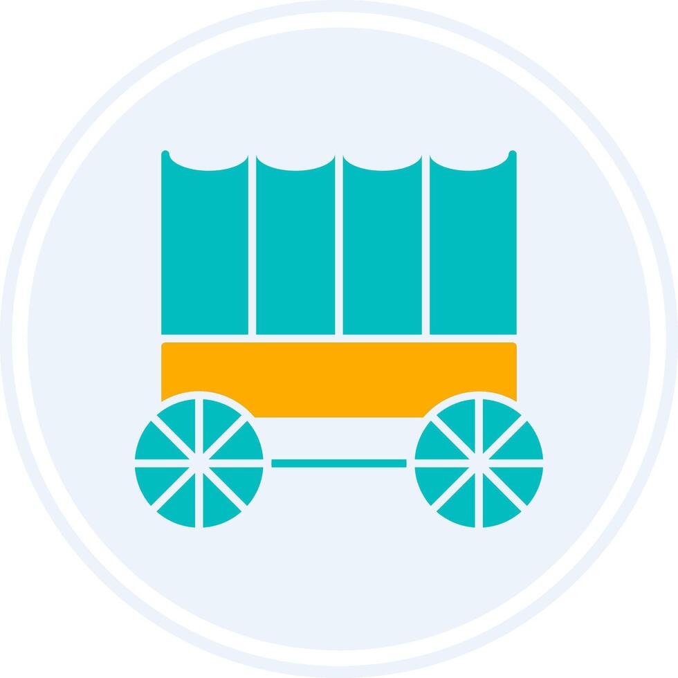 Carriage Glyph Two Colour Circle Icon vector