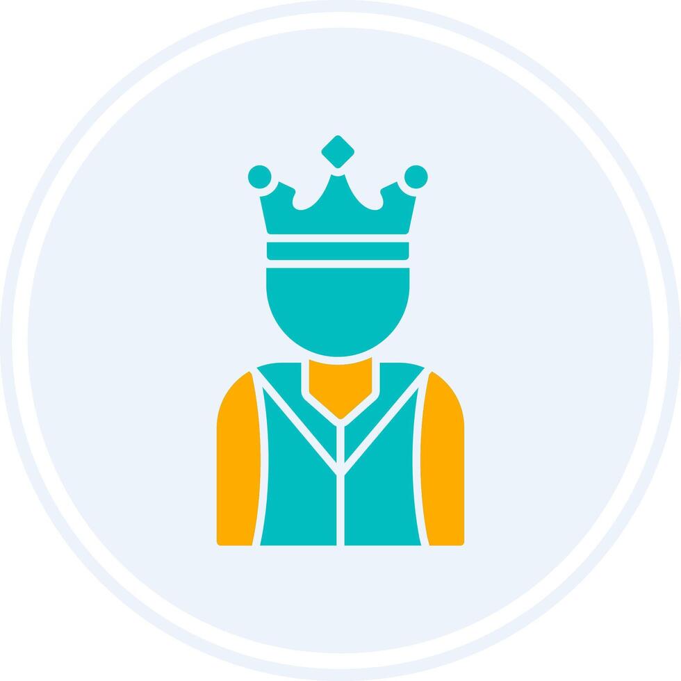 Prince Glyph Two Colour Circle Icon vector