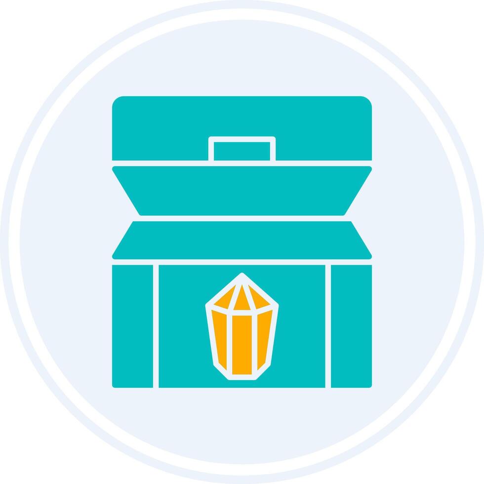 Treasure chest Glyph Two Colour Circle Icon vector