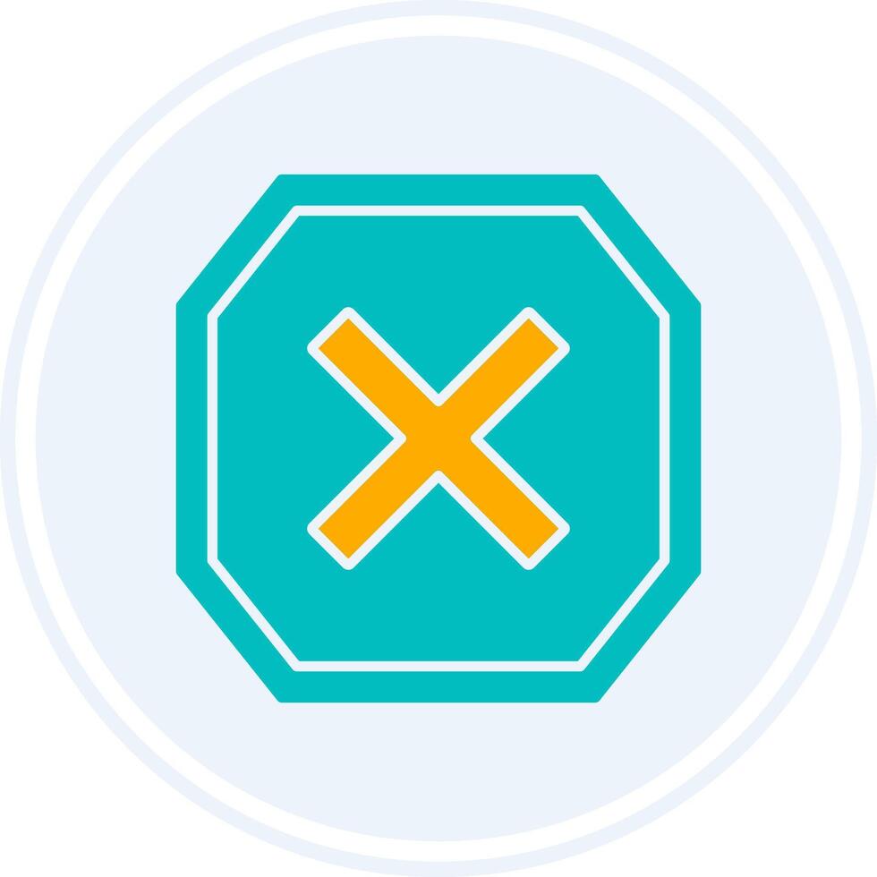 Cross Glyph Two Colour Circle Icon vector