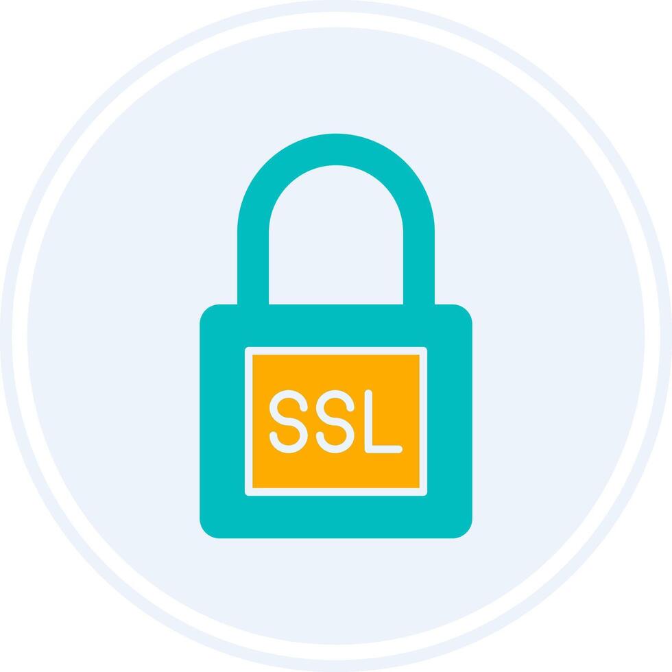 SSL Glyph Two Colour Circle Icon vector