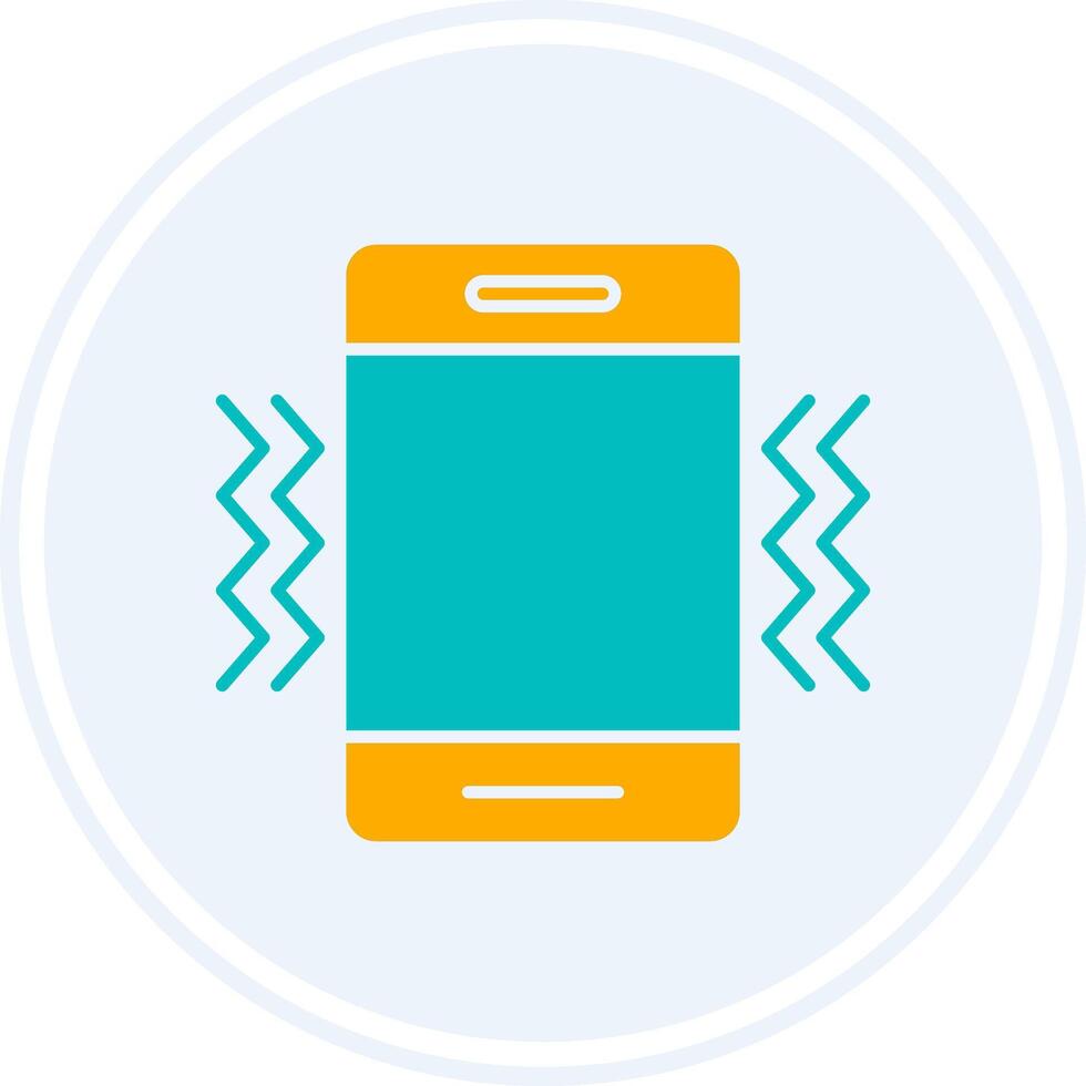 Vibration Glyph Two Colour Circle Icon vector