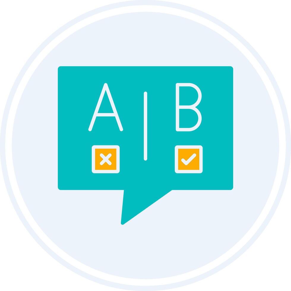 Ab Testing Glyph Two Colour Circle Icon vector