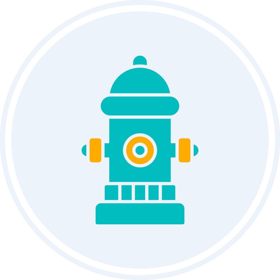 Fire Hydrant Glyph Two Colour Circle Icon vector
