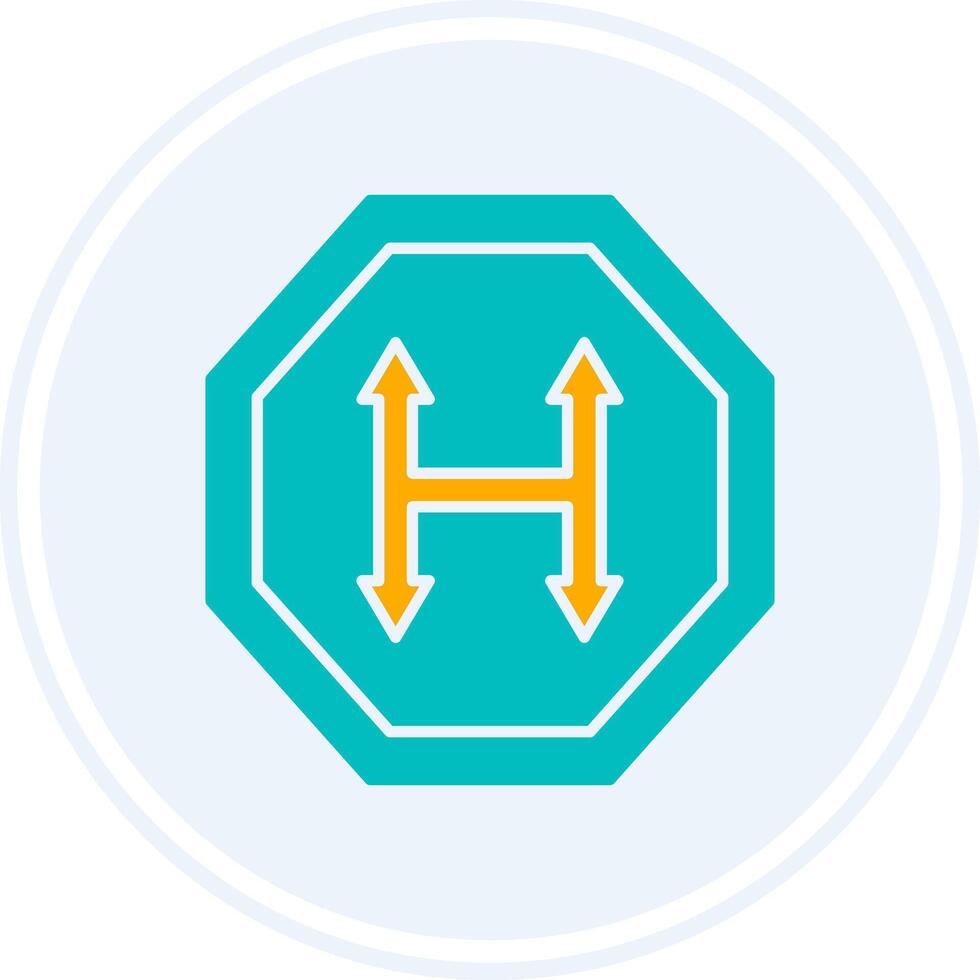Junction Glyph Two Colour Circle Icon vector