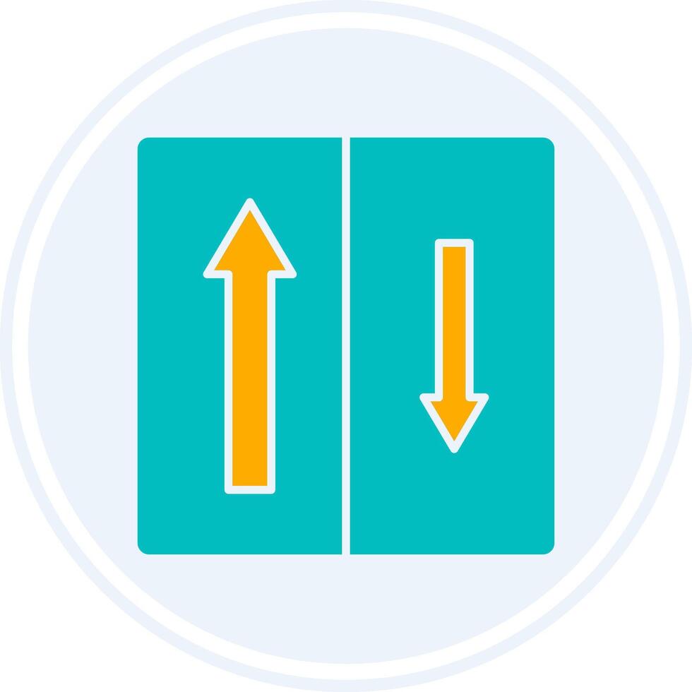 Priority Oncomming Glyph Two Colour Circle Icon vector