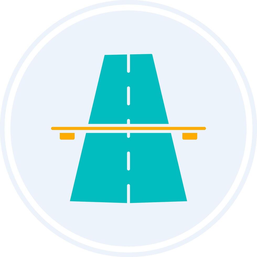 Highway Glyph Two Colour Circle Icon vector