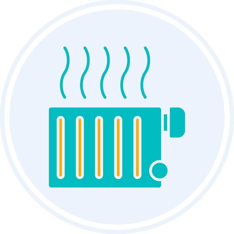 Radiator Glyph Two Colour Circle Icon vector