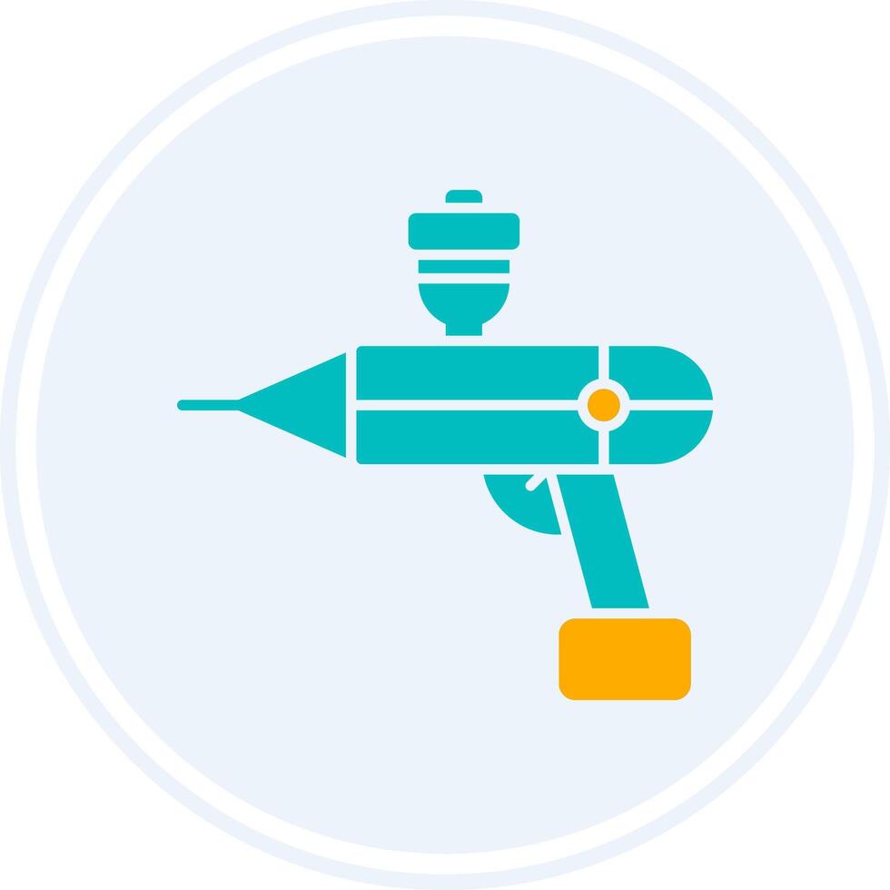 Airbrush Glyph Two Colour Circle Icon vector