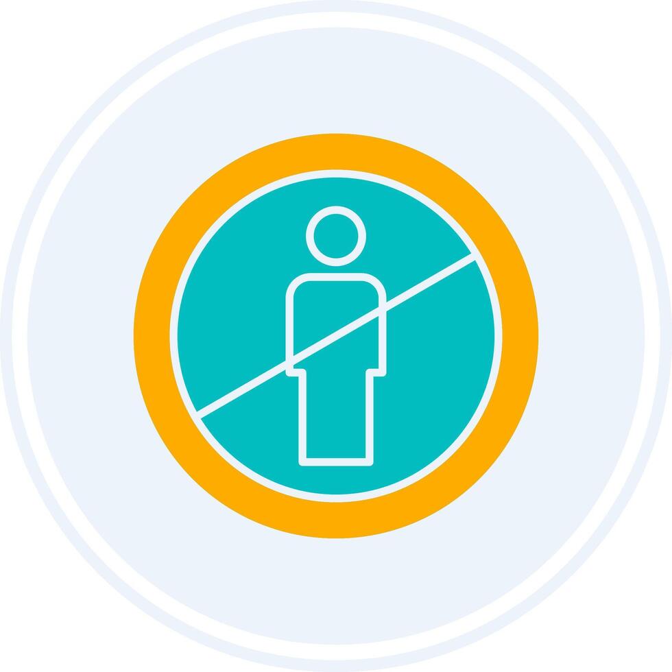 No Entry Glyph Two Colour Circle Icon vector