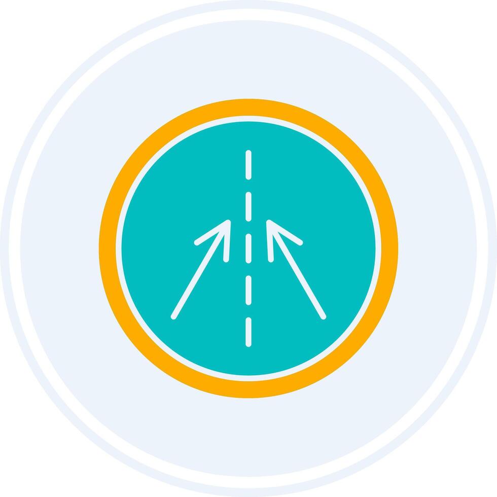 Keep In Line Glyph Two Colour Circle Icon vector