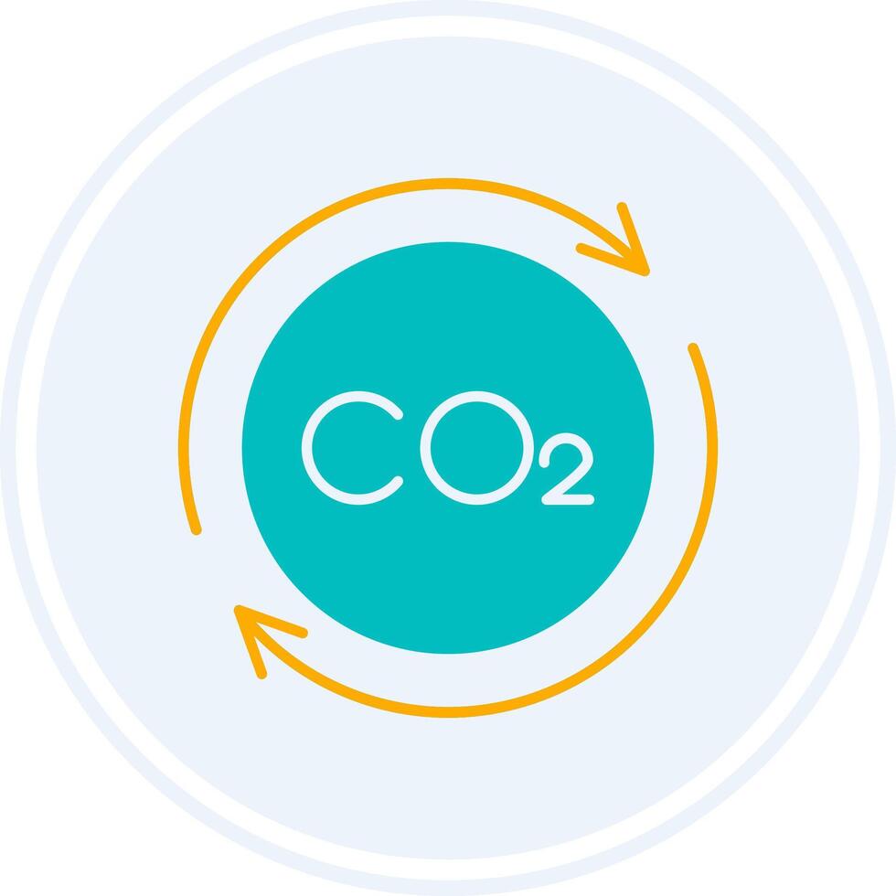 Carbon Cycle Glyph Two Colour Circle Icon vector