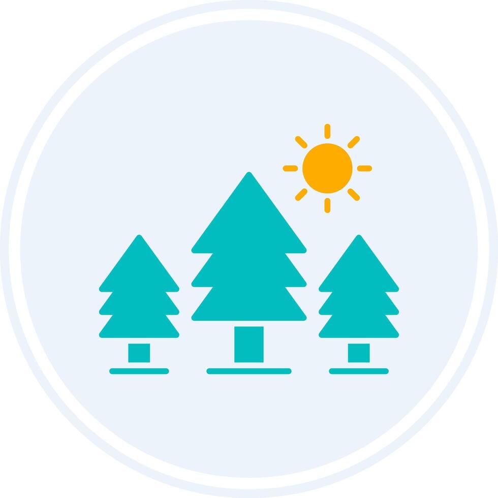 Pine Trees Glyph Two Colour Circle Icon vector