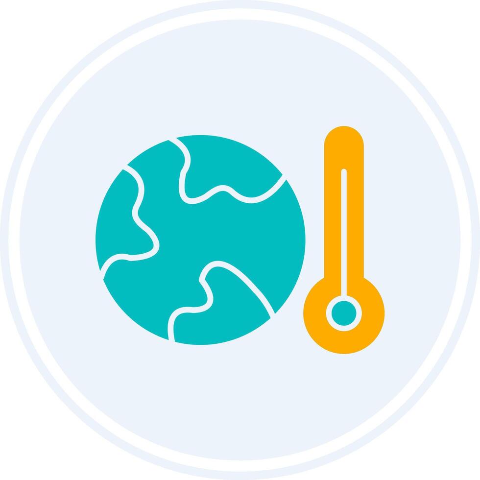Global Warming Glyph Two Colour Circle Icon vector