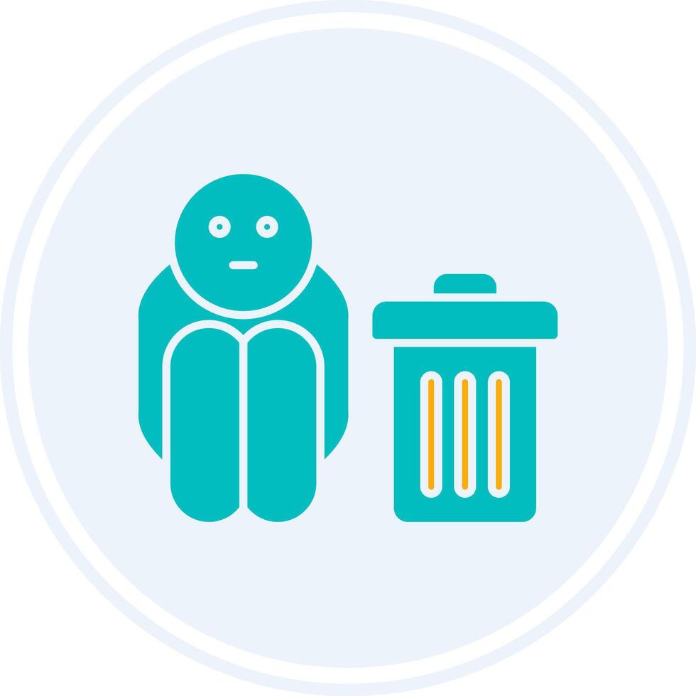 Scavenger Glyph Two Colour Circle Icon vector