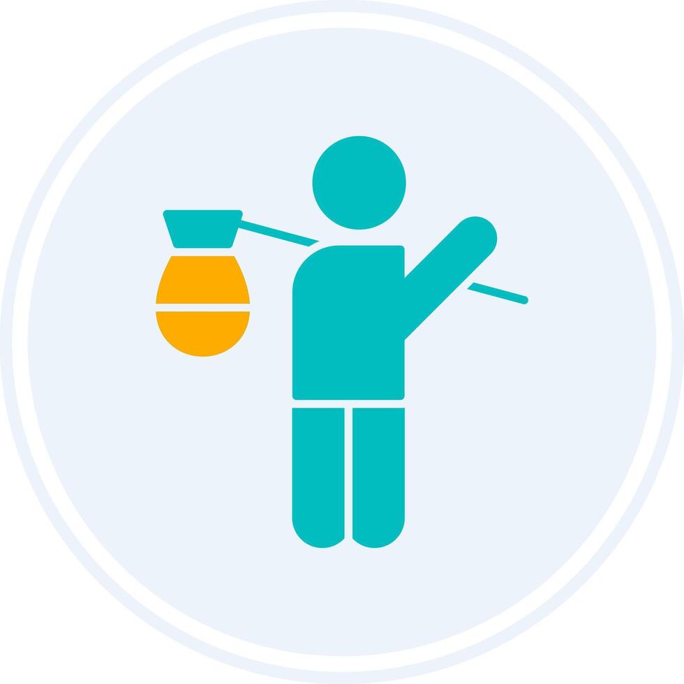 Refugee Glyph Two Colour Circle Icon vector