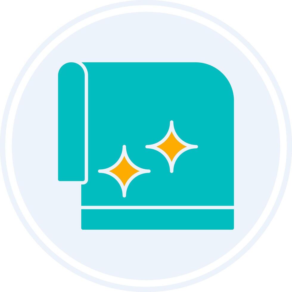 Towel Glyph Two Colour Circle Icon vector