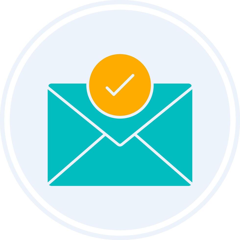 Mail Glyph Two Colour Circle Icon vector