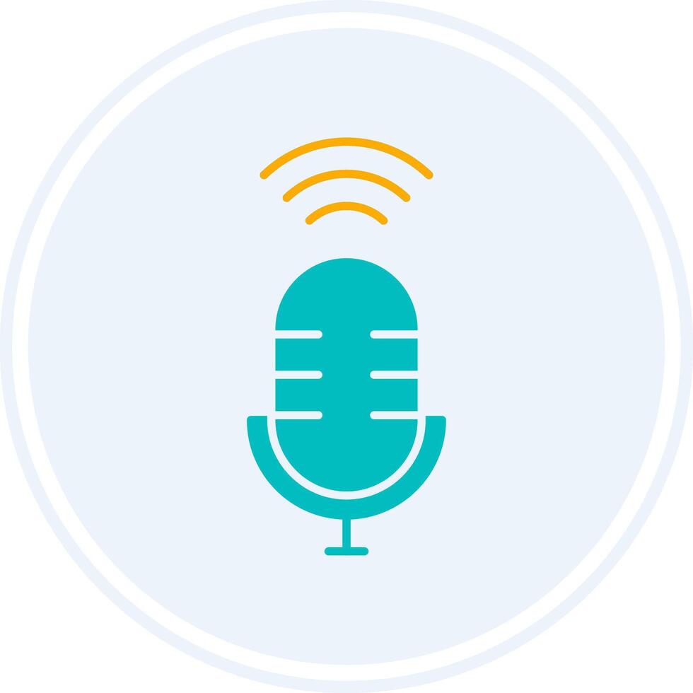 Voice Assistant Glyph Two Colour Circle Icon vector