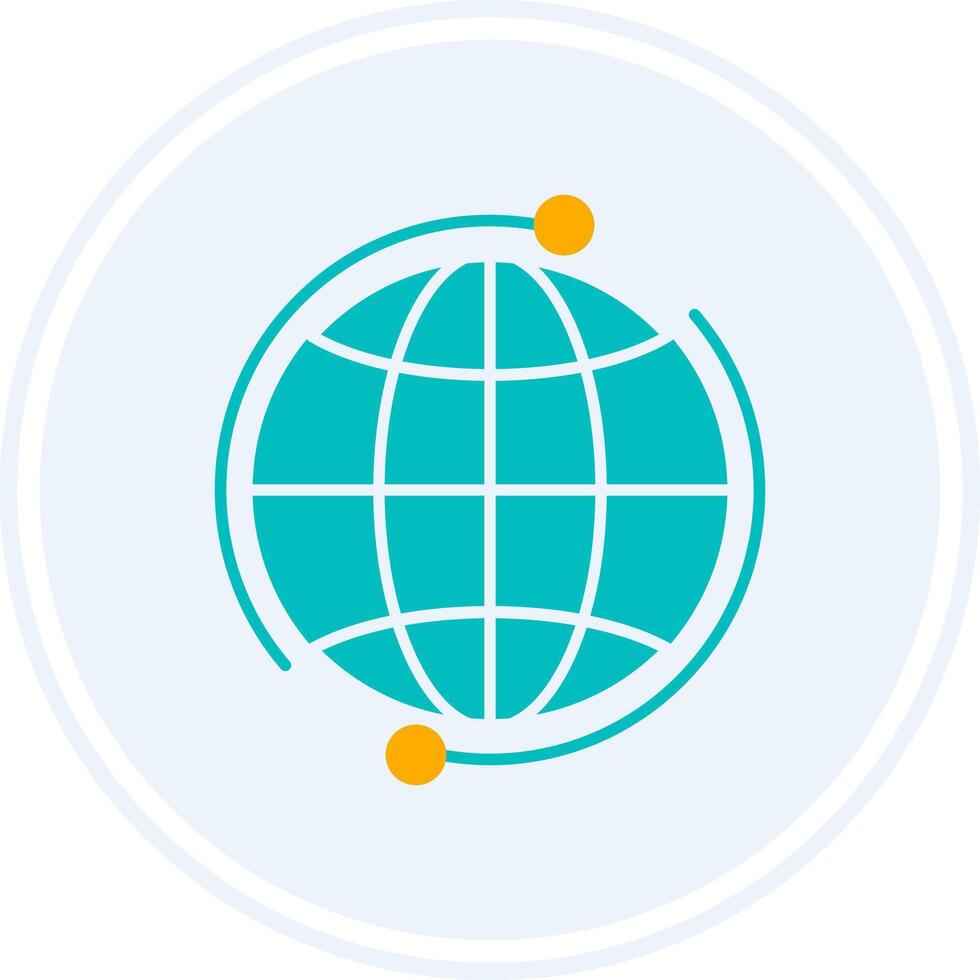 Global Glyph Two Colour Circle Icon vector