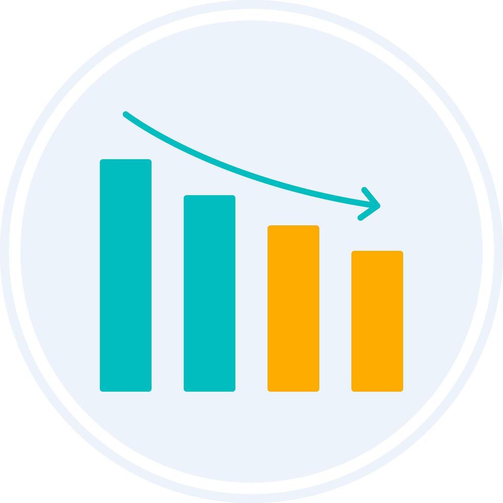 Reputation Loss Glyph Two Colour Circle Icon vector