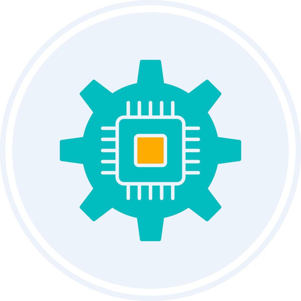 Circuit Glyph Two Colour Circle Icon vector