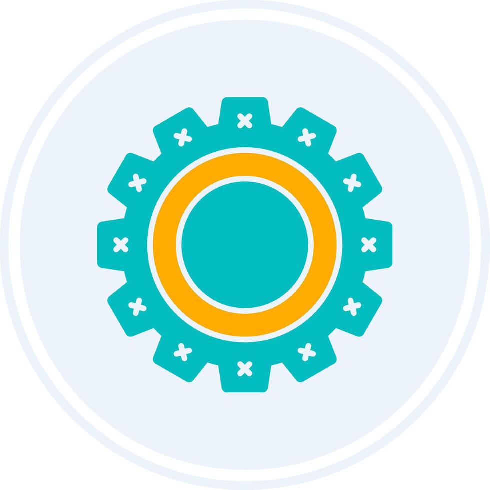 Cogwheel Glyph Two Colour Circle Icon vector