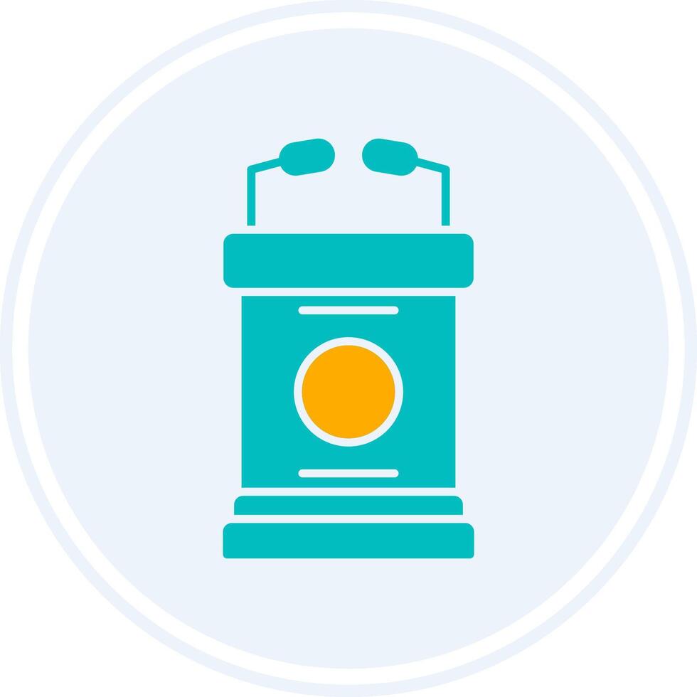 Lectern Glyph Two Colour Circle Icon vector