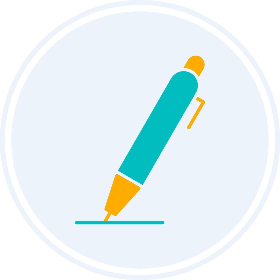 Pen Glyph Two Colour Circle Icon vector