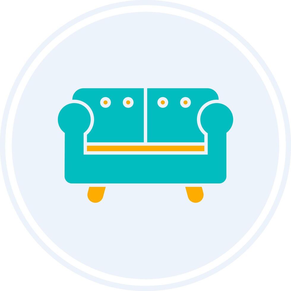 Sofa Glyph Two Colour Circle Icon vector