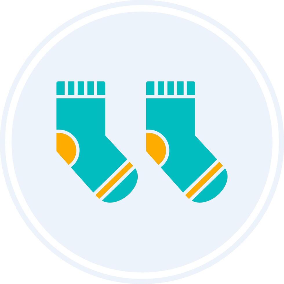 Sock Glyph Two Colour Circle Icon vector