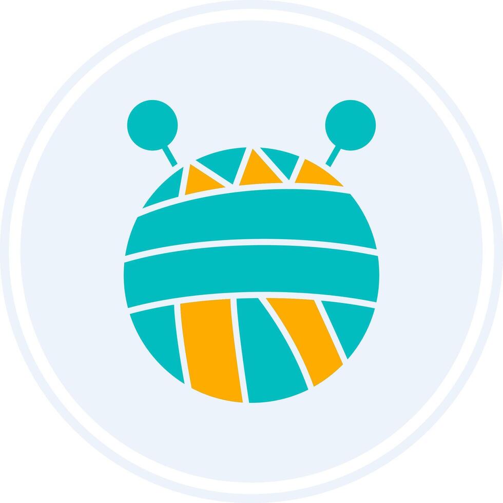 Wool Glyph Two Colour Circle Icon vector