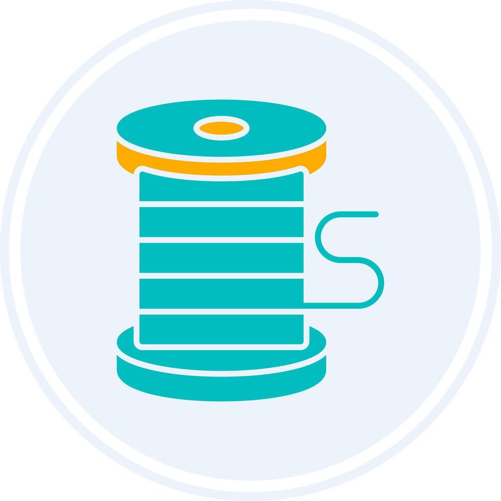 Thread Glyph Two Colour Circle Icon vector
