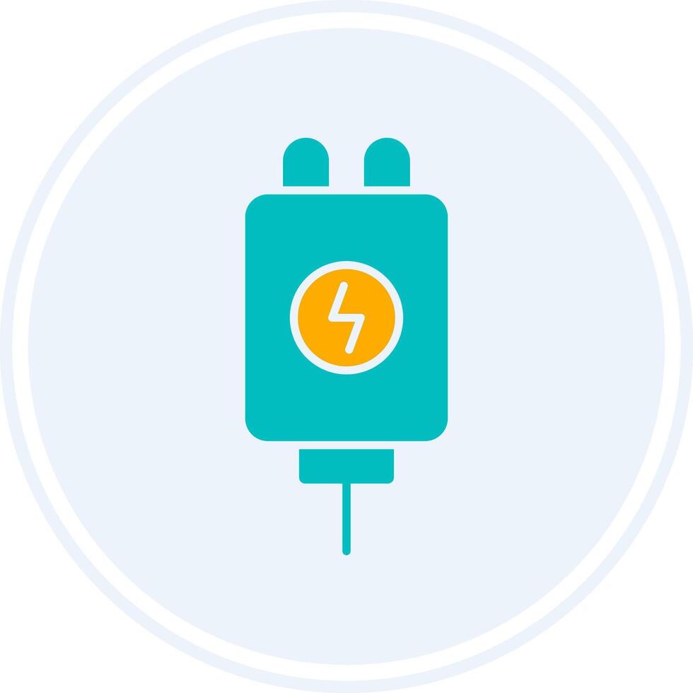 Adapter Glyph Two Colour Circle Icon vector