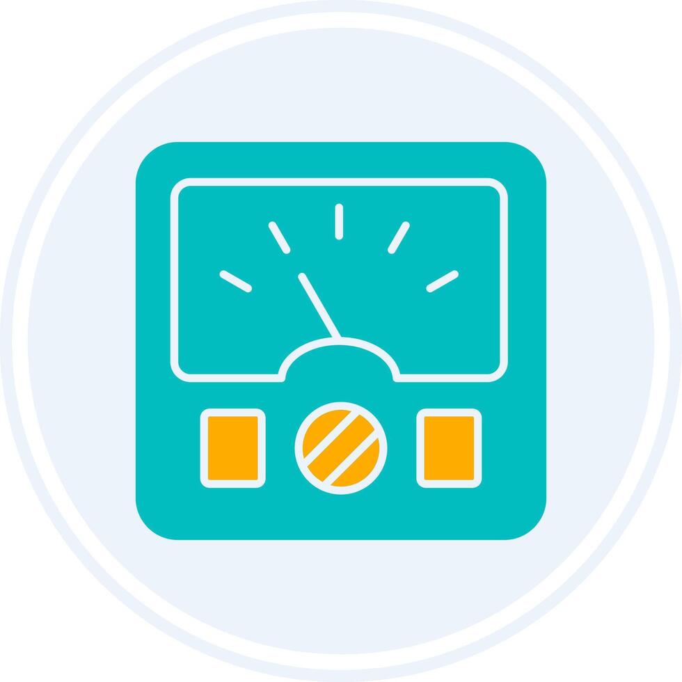 Ammeter Glyph Two Colour Circle Icon vector