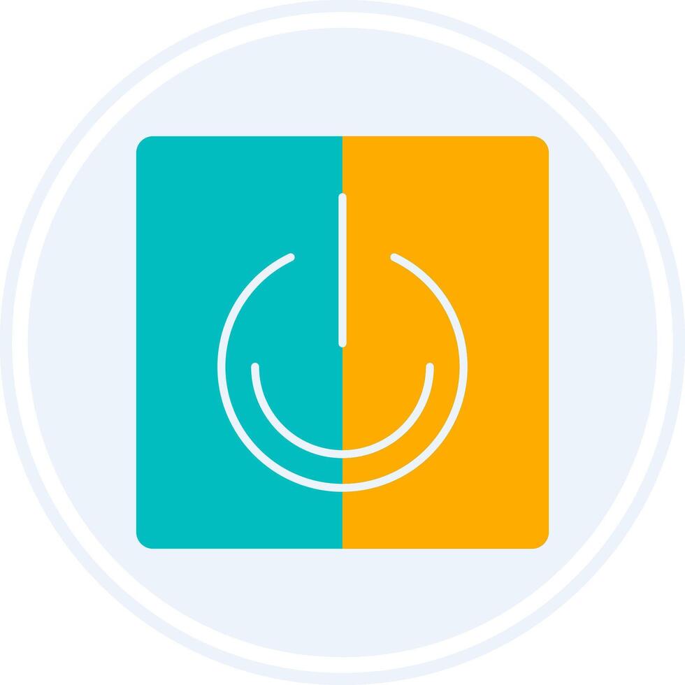 Turn On Glyph Two Colour Circle Icon vector