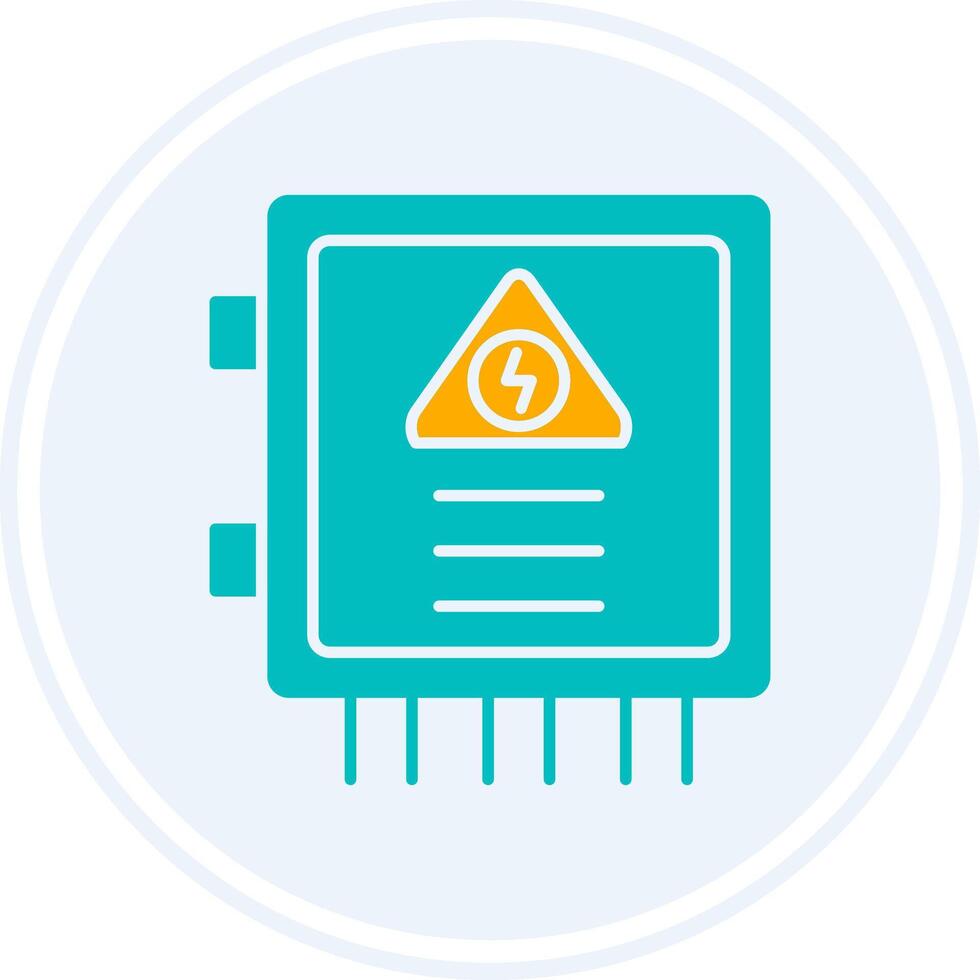 Fuse Box Glyph Two Colour Circle Icon vector