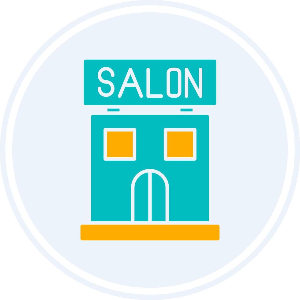 Salon Glyph Two Colour Circle Icon vector