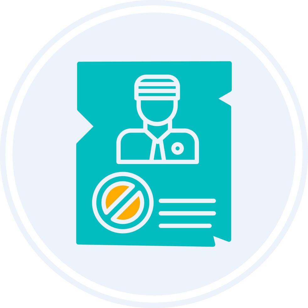 Blaklist Glyph Two Colour Circle Icon vector