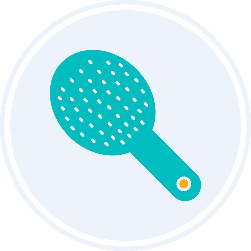 Hair Brush Glyph Two Colour Circle Icon vector