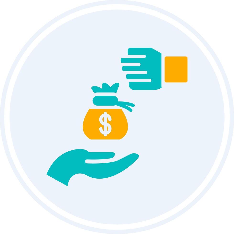 Bribery Glyph Two Colour Circle Icon vector