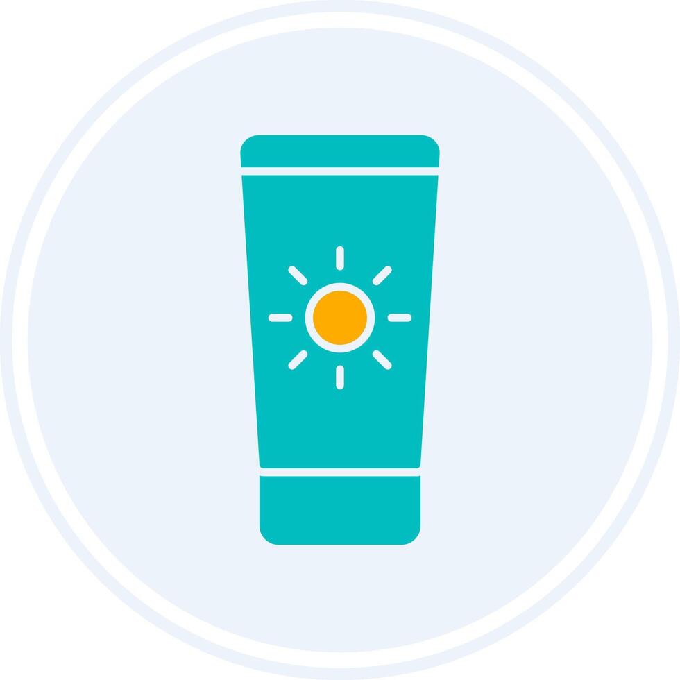 Sun Cream Glyph Two Colour Circle Icon vector