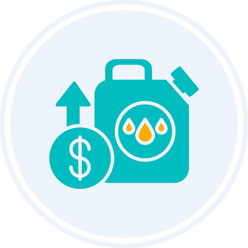 Oil Price Glyph Two Colour Circle Icon vector