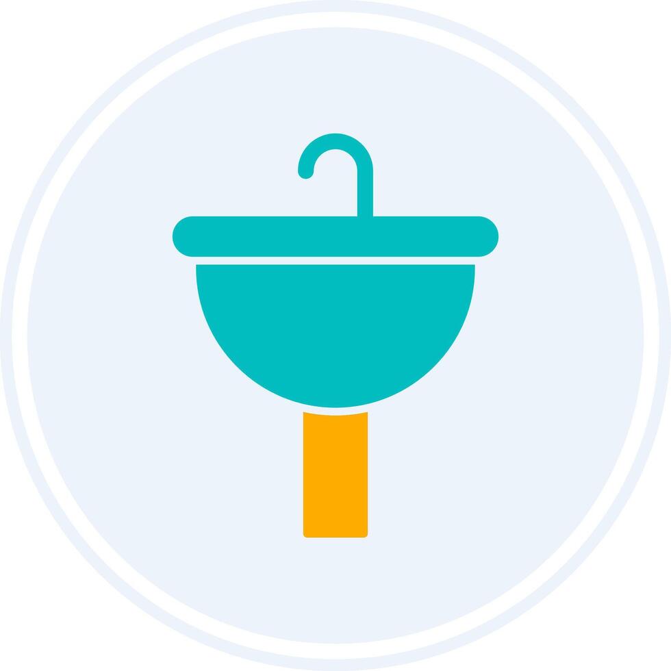 Sinking Glyph Two Colour Circle Icon vector