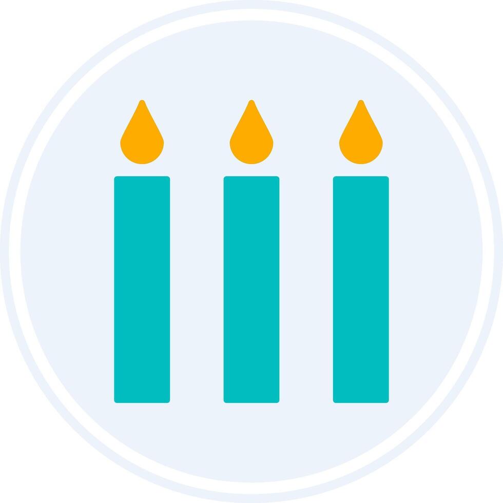 Candle Glyph Two Colour Circle Icon vector