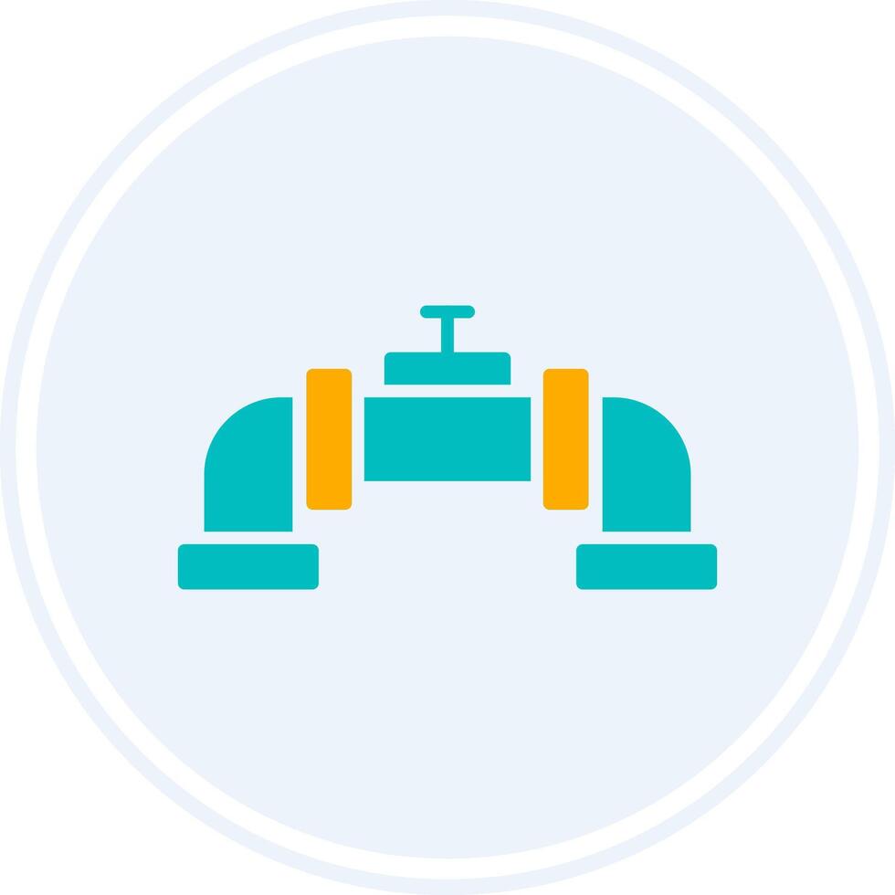 Pipe Glyph Two Colour Circle Icon vector